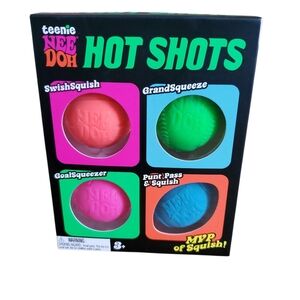 Needoh 4 pack sports TEENIE HOT SHOTS MVP balls squish toy gift NEW